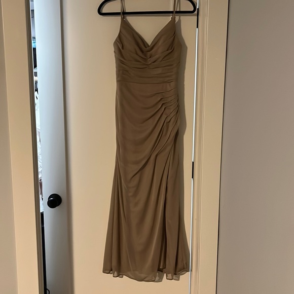 Azazie Deandra Taupe Bridesmaid Dress - Picture 7 of 16